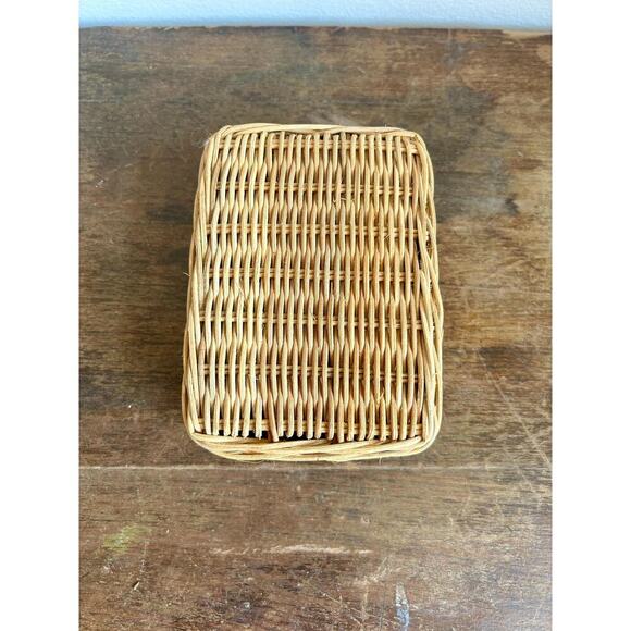Vintage Wicker Tray and Basket Duo | Farmhouse Cottagecore Decor - Picture 10 of 10